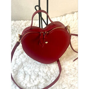 MMS Design Studio Heart Red 3D zip Crossbody Handbag Purse